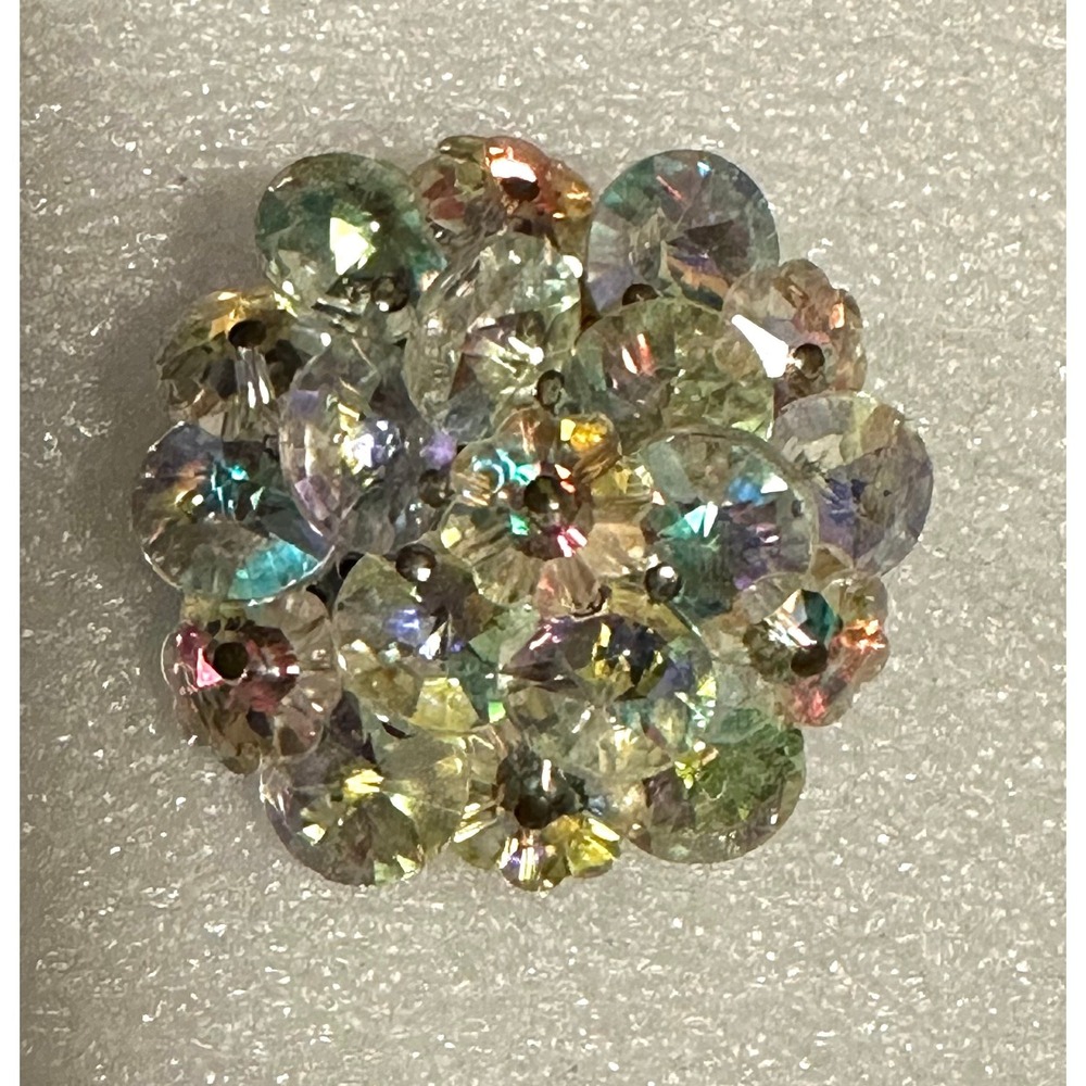 Vintage Aurora Borealis Crystal Bead Pin